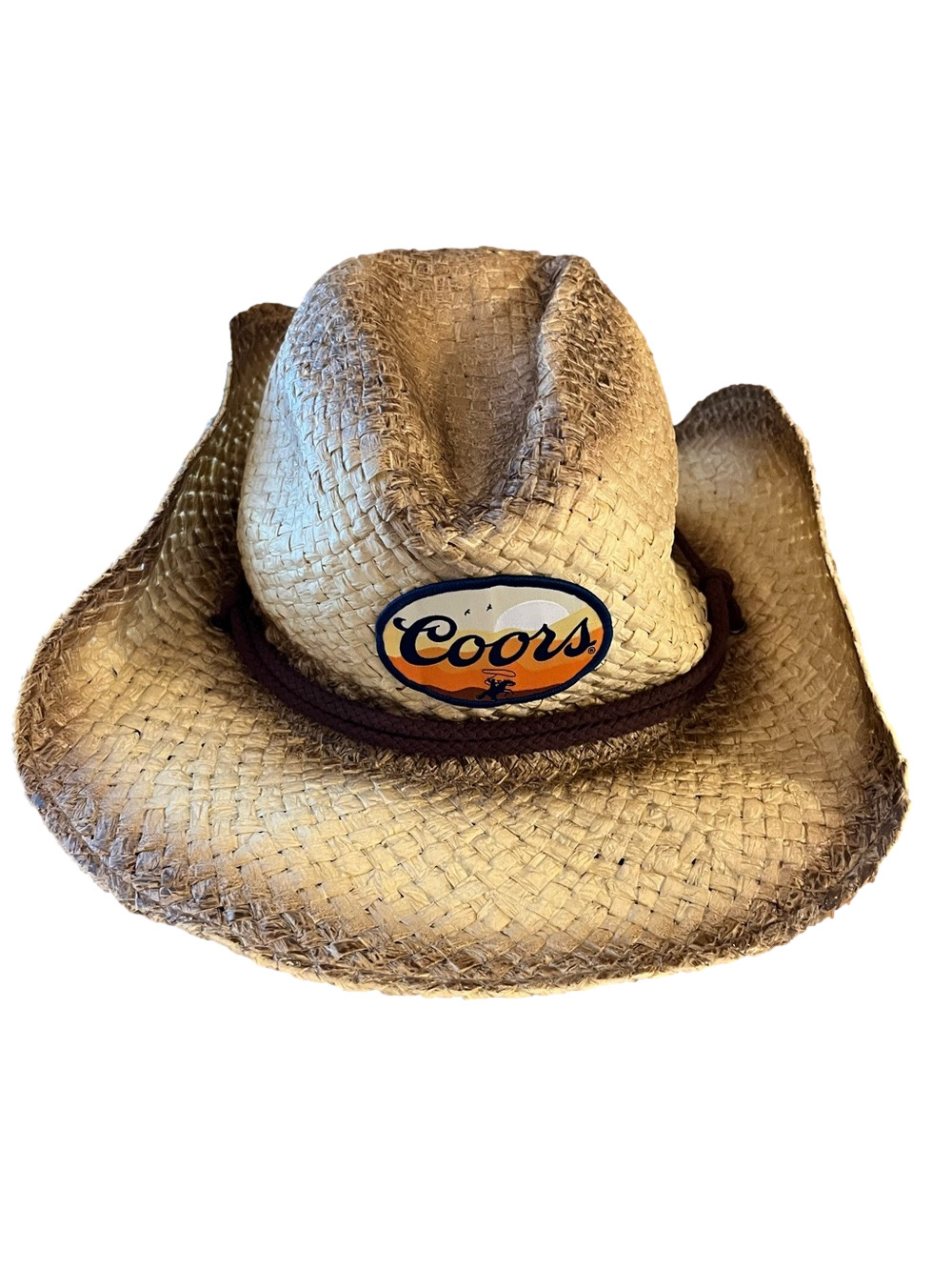 Coors Original Straw Cowboy Hat by Calhoun - Western Cowboy festival boho